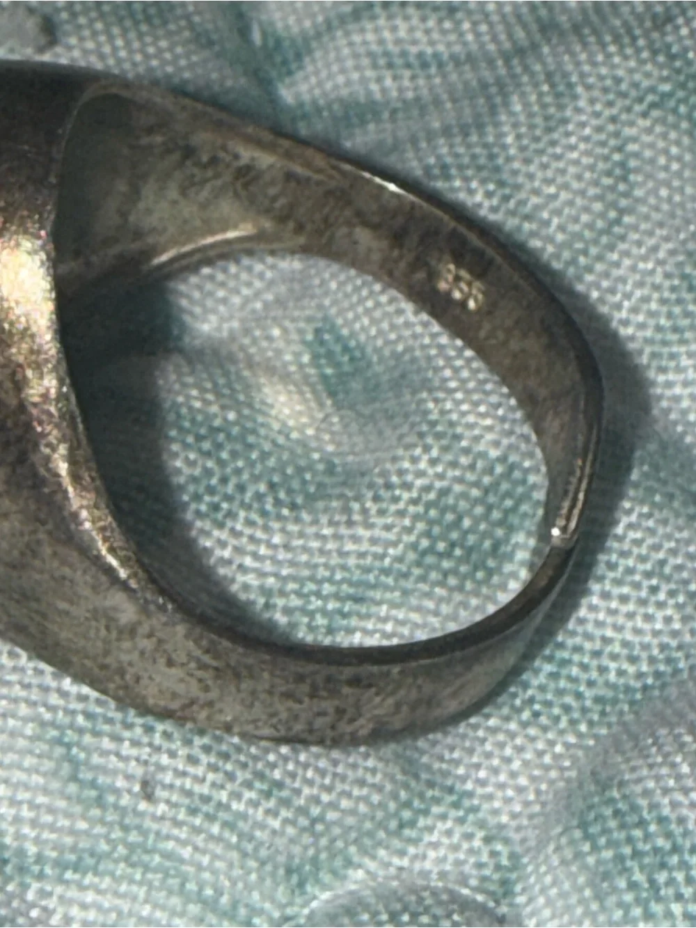 Vintage Continental European 935 Silver & carnelian cabochon adjustable Ring